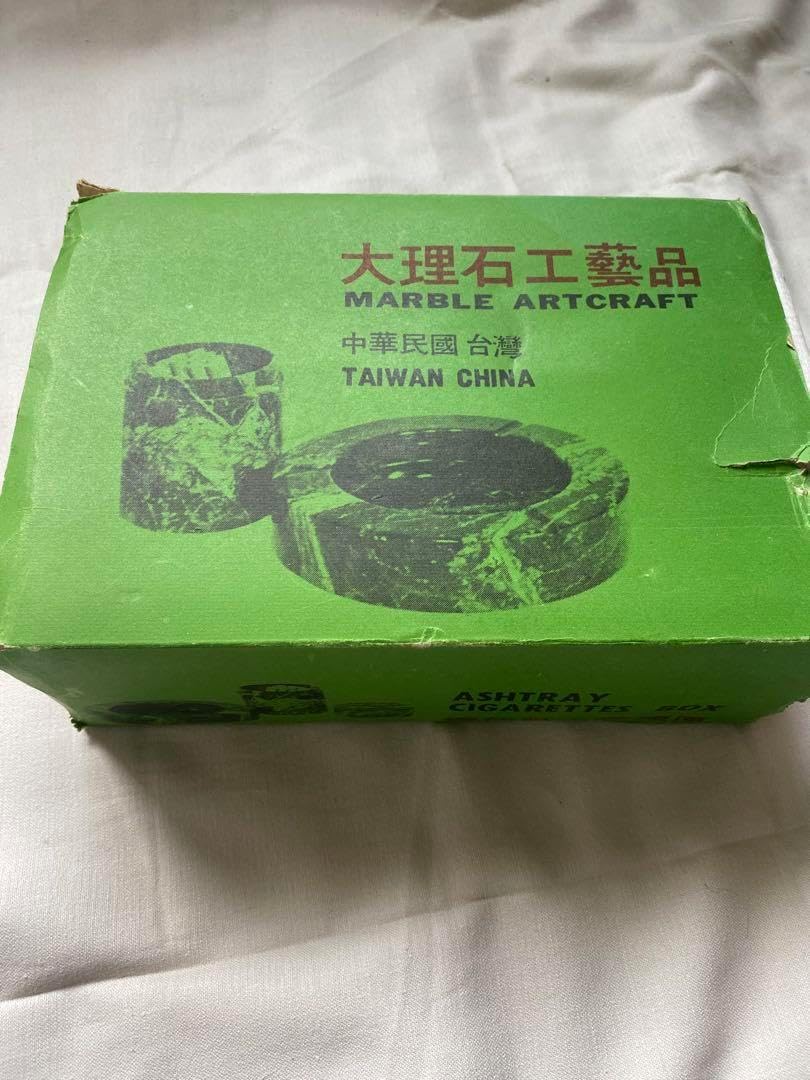 大理石製灰皿・タバコ入れセット