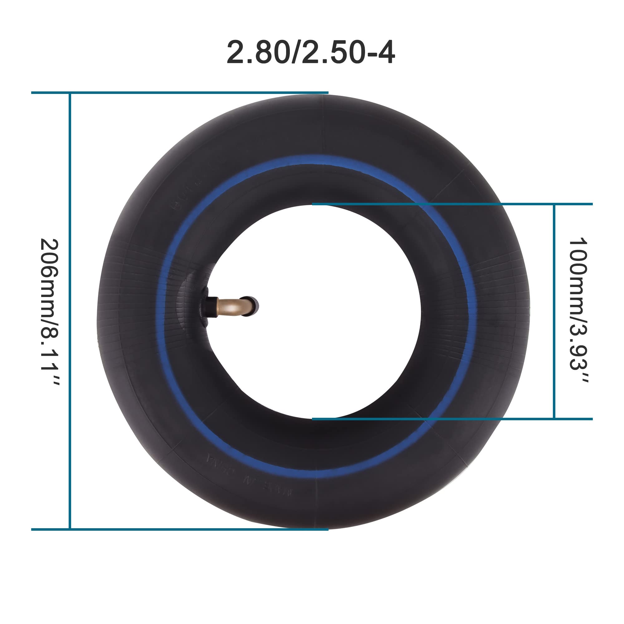 GOOFIT 2.80/2.50-4 280/250-4 2.80-4 Neumáticos de Tubo Interior Neumáticos Válvula de Metal TR87 Reemplazo para Utilidad del Hombre Viejo Scooter Carretillas de Ruedas