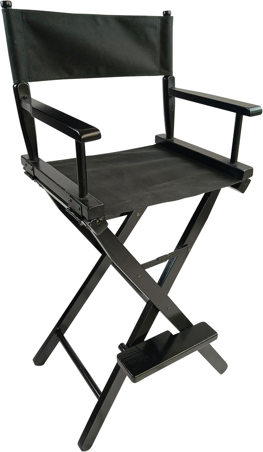 Casual Home Director's Chair, Black Frame/Black Canvas,Suitable for Adults, Foldable Style, 2pcs/Set