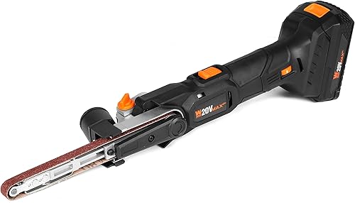 Miniatura 2 de WEN Lijadora de archivos de detalles inalámbrica, velocidad variable con batería de iones de litio de 20 V máx. 2.0 Ah y cargador (20437)