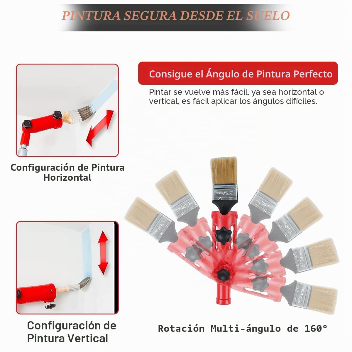Kit Completo de Rodillos de Pintura 11 Piezas, Barra Extensible de 1,9m, Bandejas para Pintura, Extensor Multiangular para Paredes, Bordes y Techos