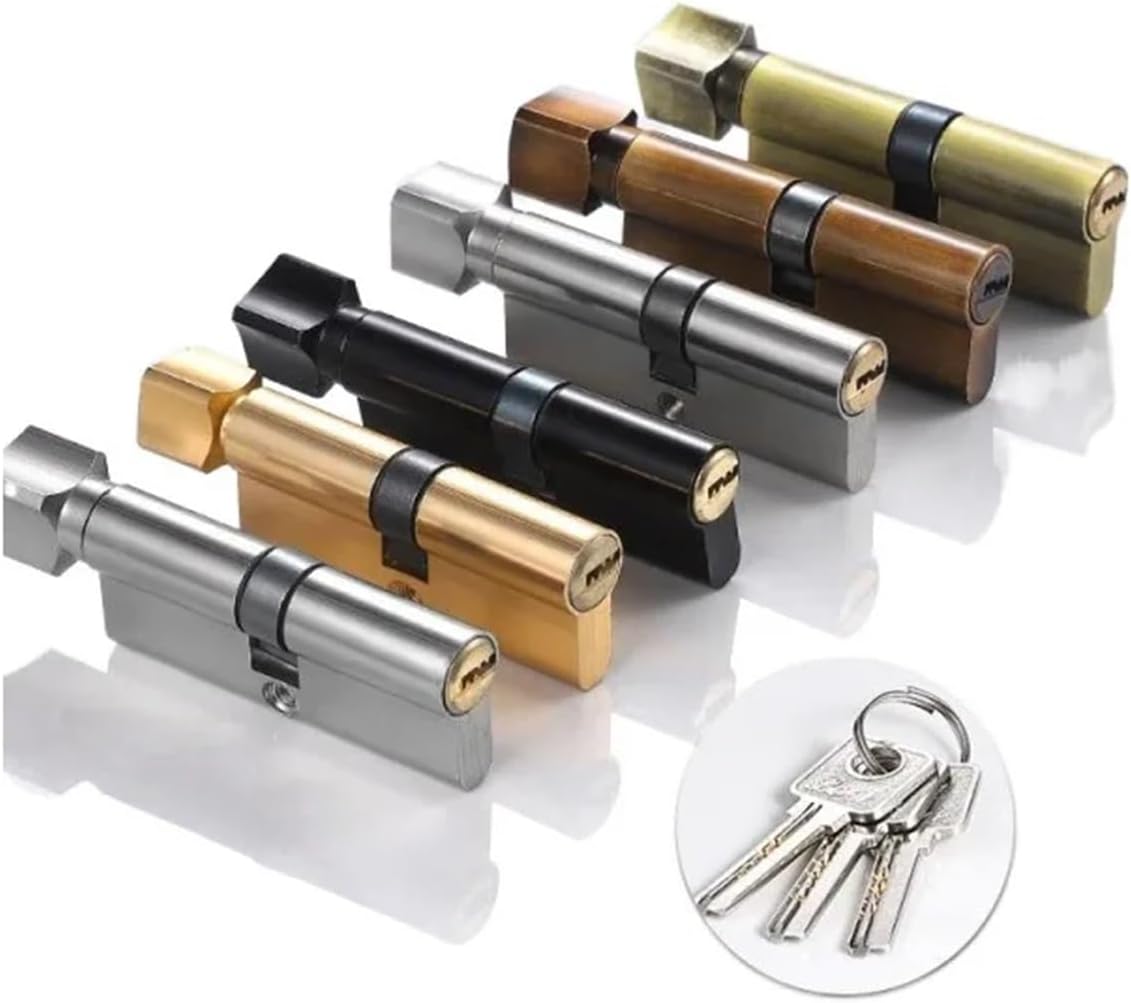 Key Opens Multiple Lock Cylinders 2ach Other Zinc Alloy Knob 70mm 80mm Grey Door Lock Eylinder Door Switch(X80-S-2)