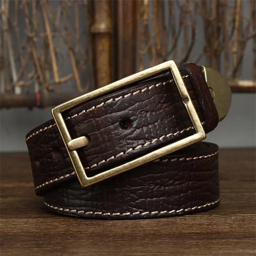 Pohullan Men 3.8cm Thick Retro Trend Belt Leather Jeans Belt Formal And Casual Dual-Purpose Belts2