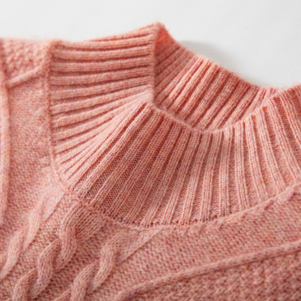 Kids Knitted Wool Long Sleeve, Mockneck Pullover Sweater