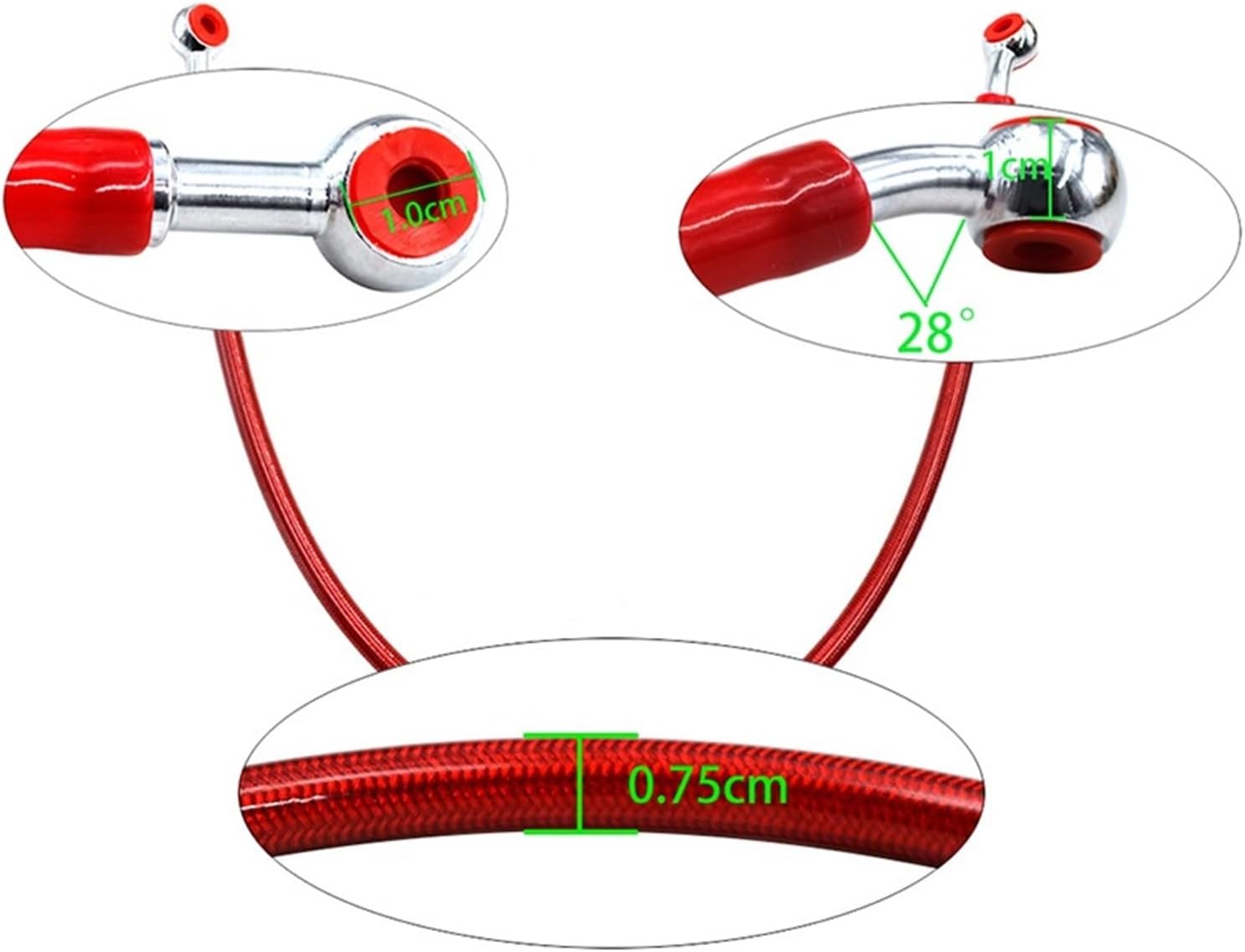 Motorcycle Dirt Bike Braided Brake Line Cable Clutch Oil Hoses Tube Pipe 50cm 60cm 65cm(Bule 60cm)