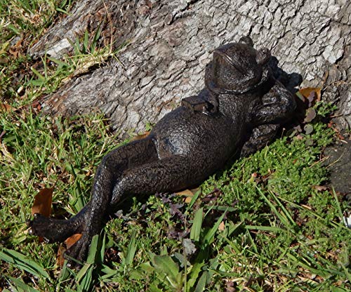 Bellaa 25686 Napping Frog Statue Relax Resting Meditating Zen Garden Buddha Sculpture Yoga Contented Talisman Gift Feng Shui Vastu Figurine #TOP3