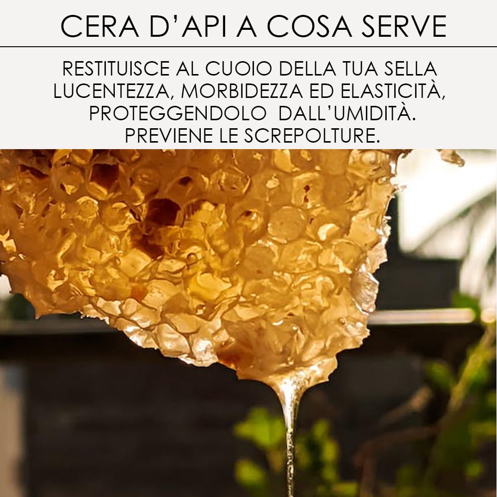 Wild Horses | Balsamo Cuoio & Pelle con Cera d'Api, Restituisce Lucentezza ed Elasticità, per Cuoio e Selleria, 500g, Made in Italy