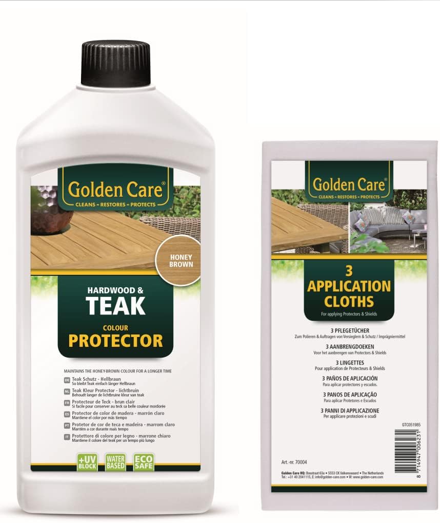 GOLDEN CARE TeakProtector + 2 Applikatortücher Holzschutz Holzpflege