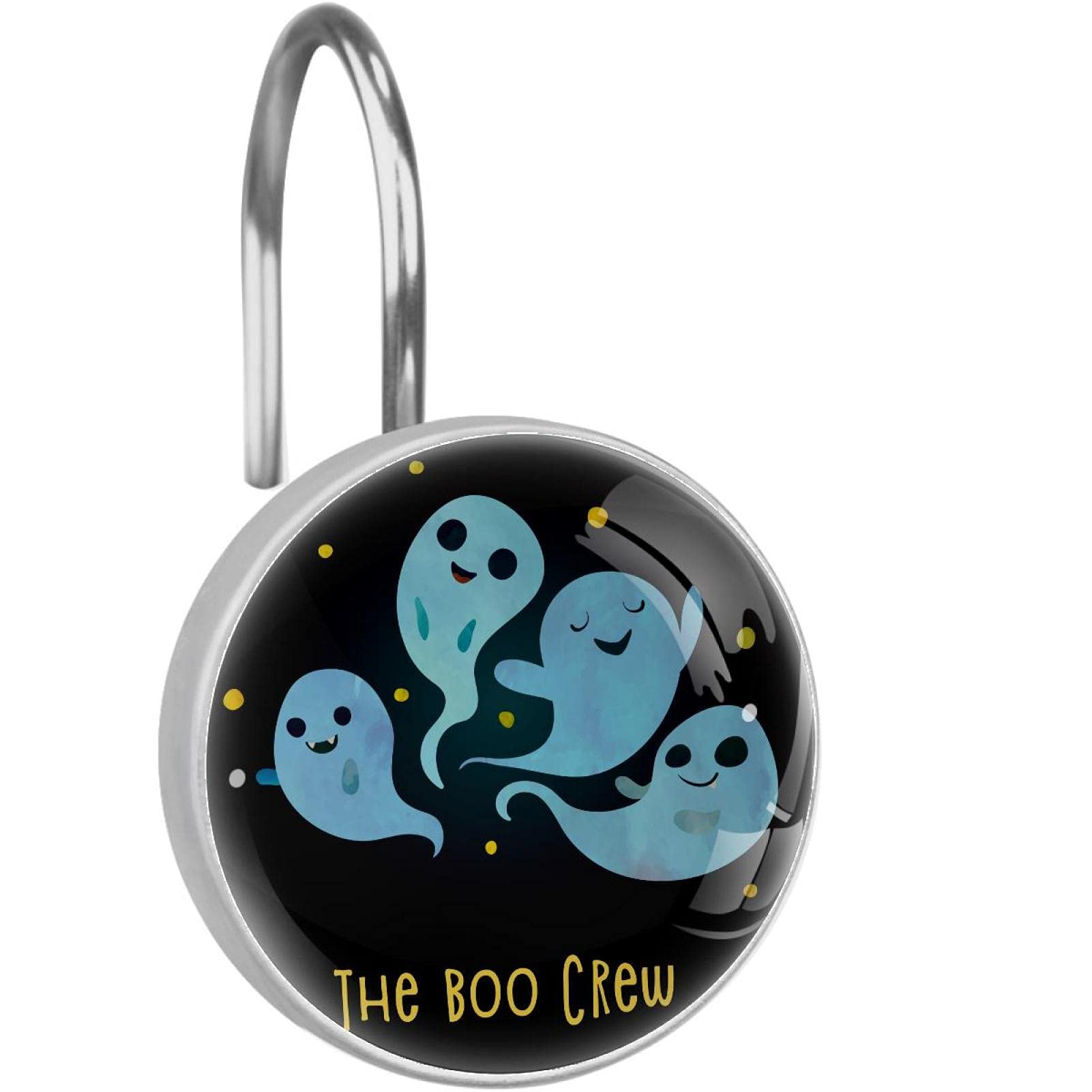Crochets pour rideau de douche en acier inoxydable Boo Crew incassables et anti-rouille