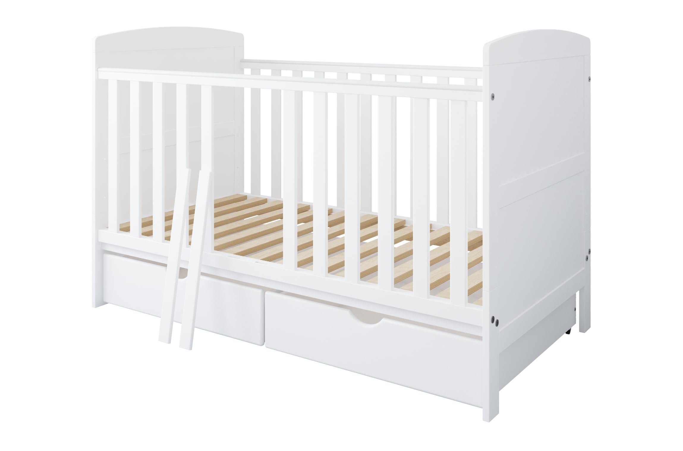 zee Cuna Bebé Blanca 140x70 Philip 3 en 1 con Cajones