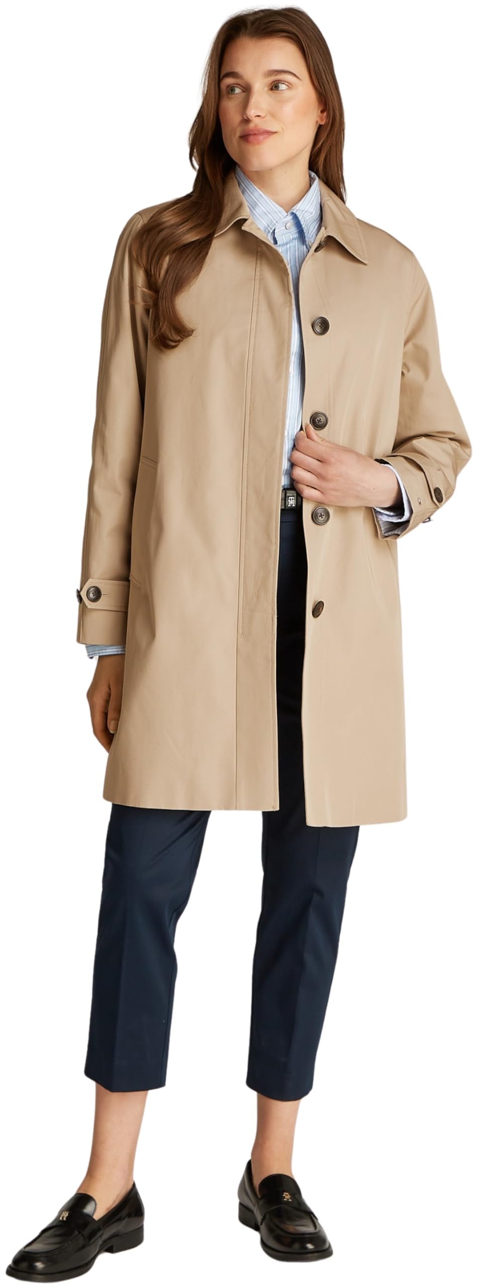 Tommy Hilfiger Donna Trench 2 in 1 Detachable Chiusura con Bottoni