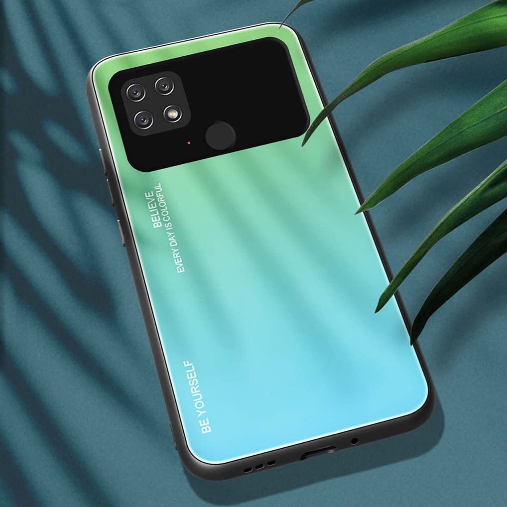 SEAHAI Cover per Xiaomi Poco C40, Custodia Protettiva Ultra Sottile ed Elegante in Silicone TPU, Vetro a Colori Sfumato AntiGraffio Antiurto Case, Verde Giovanile