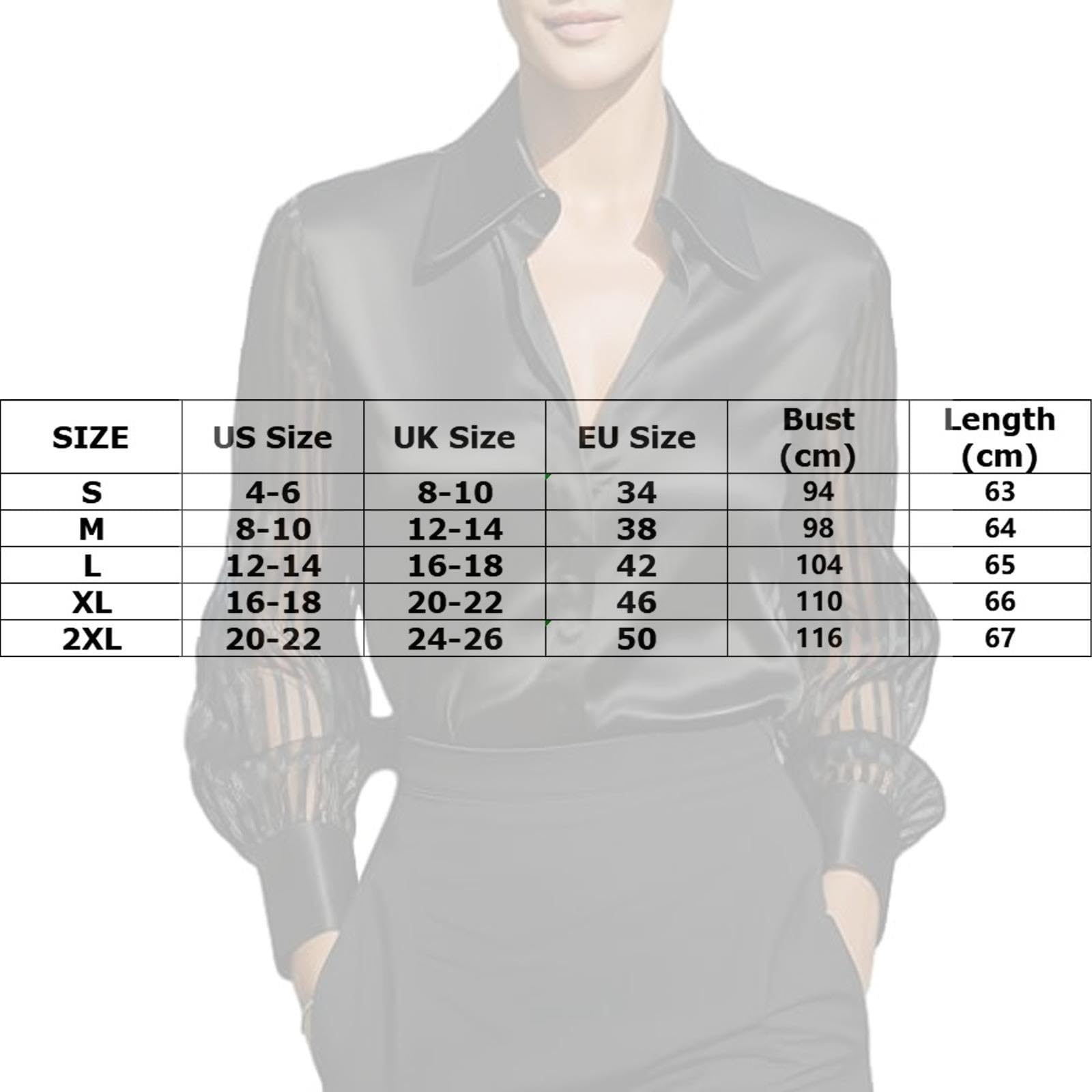 Chemise Femme Satin Col en V Manches Longues Ample Chemisier Blouse