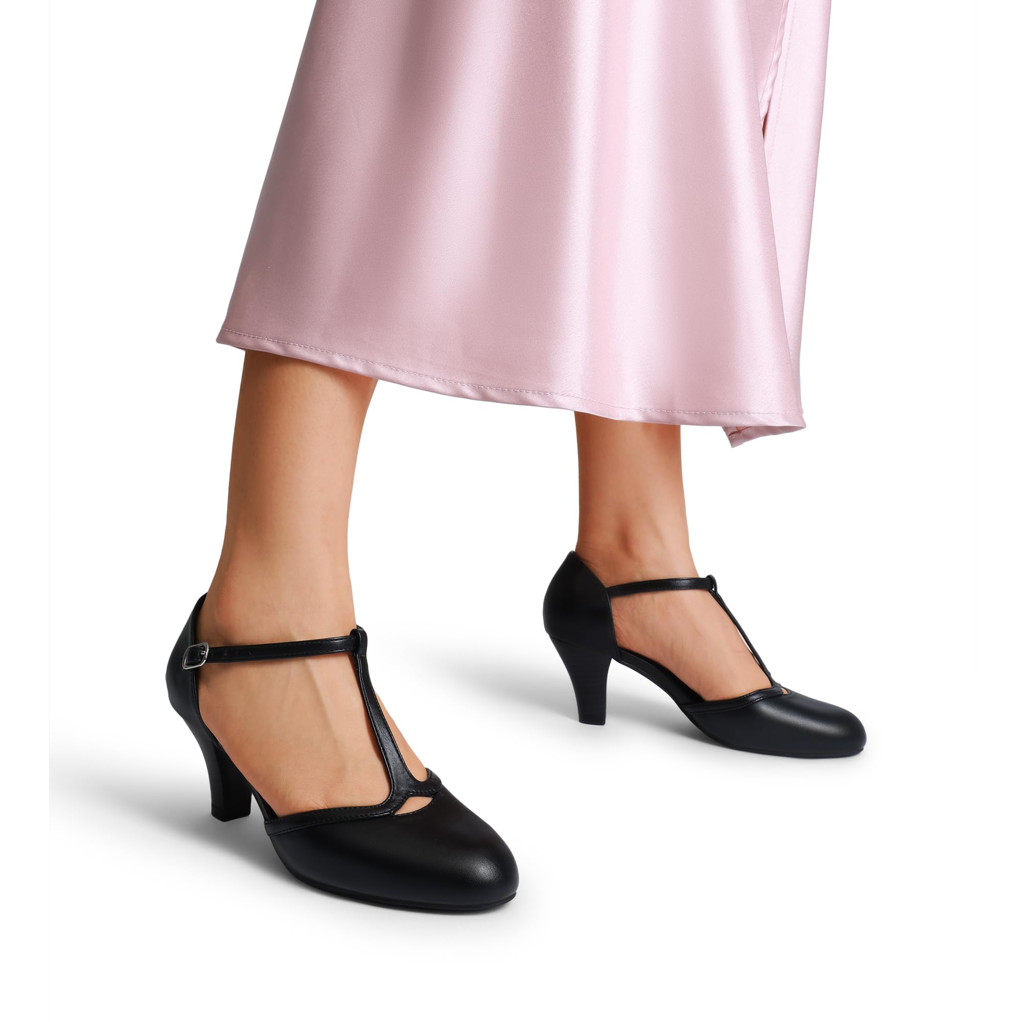DREAM PAIRS Zapatos de Tacón Mujer Comodos Vestir, Tacones Mujer Tacon Mujer con Correa en el Tobillo