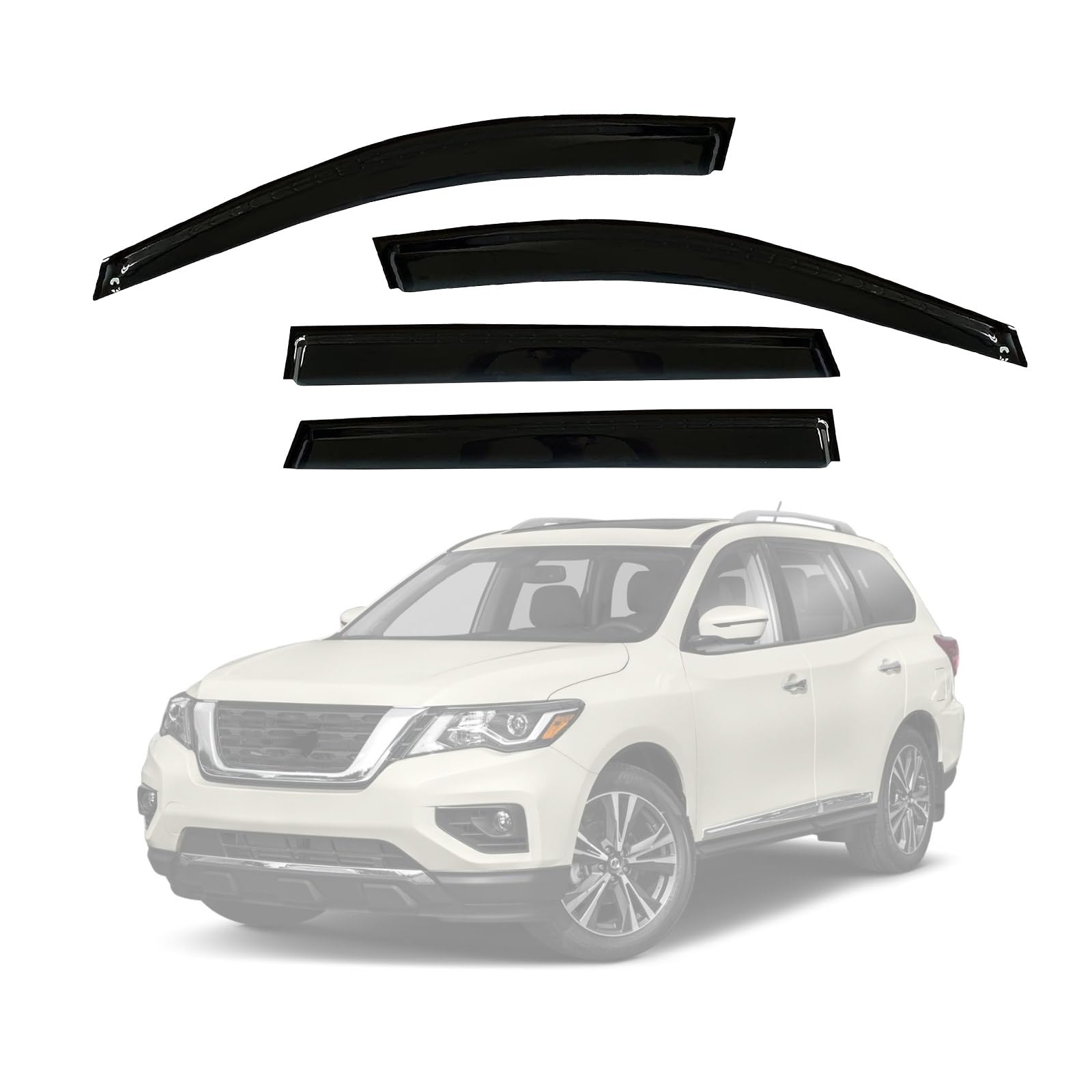 Window Visors Rain Guards Shield for Nissan Pathfinder 2013-2021, Window Wind Deflectors Vent Shades for 13-21 Pathfinder S SV SL Platinum