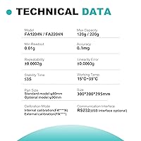 Vista 2 de JOANLAB Balanza analítica digital de 0.1mg x220g balanza analítica automática de calibración interna de laboratorio de precisión con puerto serie
