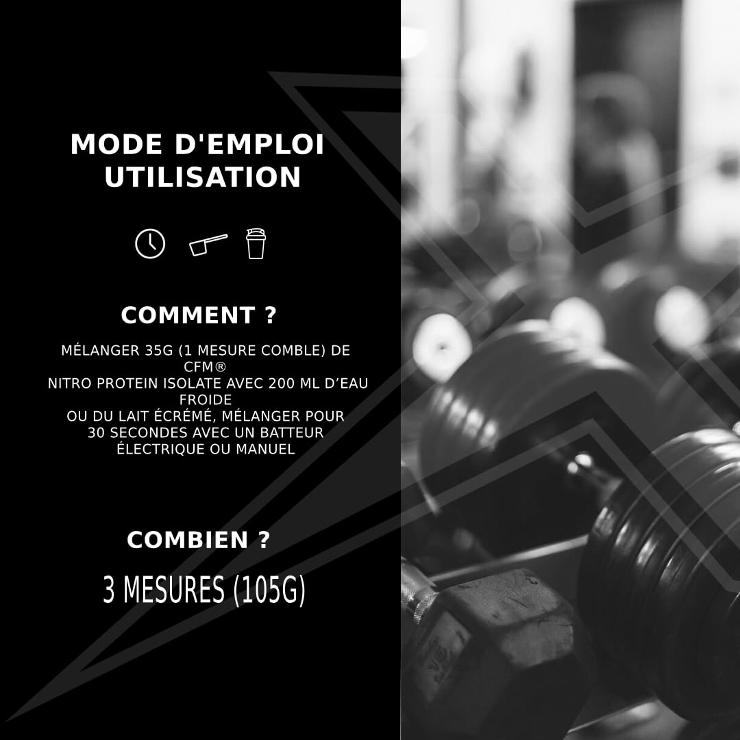 Amix - CFM Nitro Protein Isolat - Augmente la Masse Musculaire et Accélère la Récupération - Protéine de Lactosérum avec Enzymes Digestives - Sans Aspartame - Double Chocolat - 1 kg