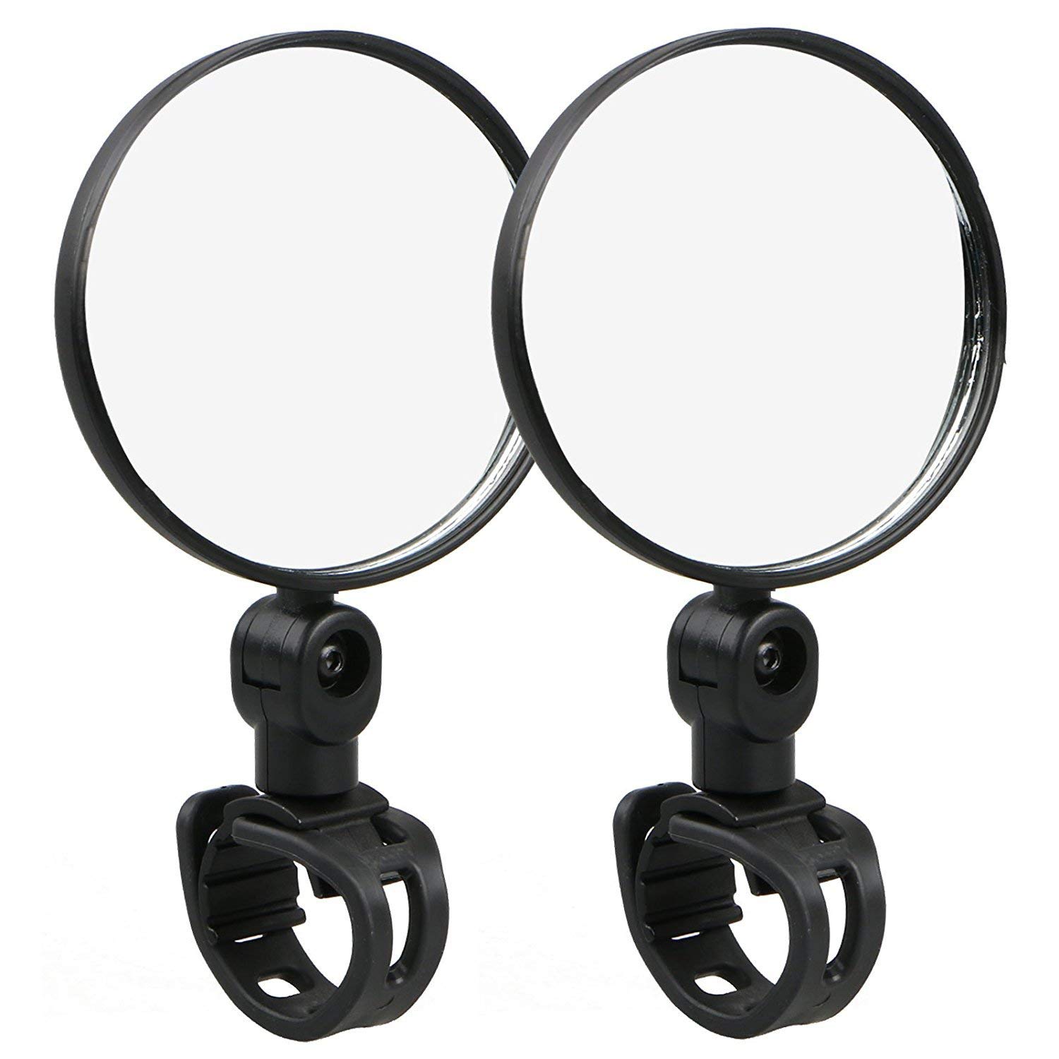 SOODOOBike Mirrors, 1 Pair Bicycle Cycling Wide Angle Rear View Mirrors, Adjustable Bending and Rotatable for Electric Bike Accessories Mountain Bike Moped Cycling - 01