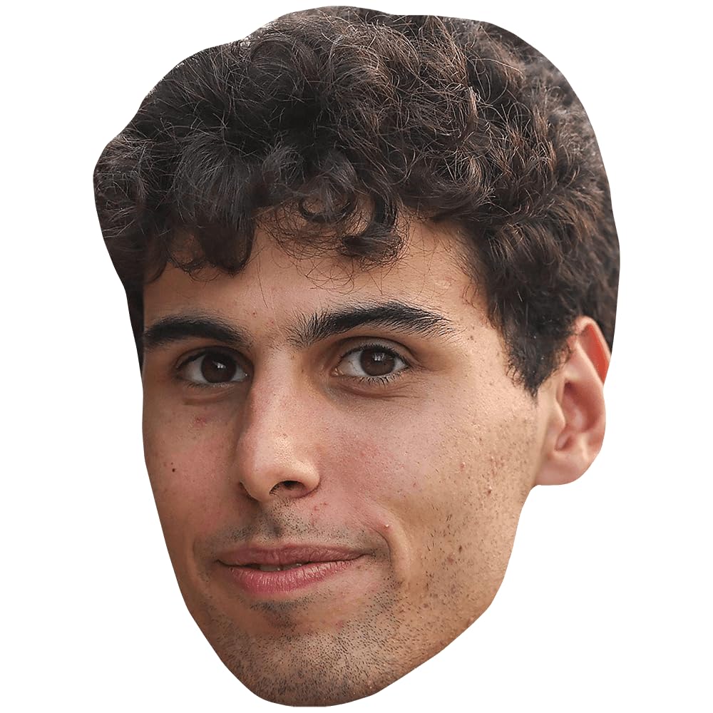 Gabriel Bortoleto (Curls) Celebrity Mask, Flat Card Face, Fancy Dress Mask