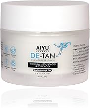 De-Tan Cleanser Pack with Kojic Acid & Hyaluronic Acid | Skin Brightening Face Pack | Natural Tan Removal Cream for Men & Women | Paraben & Sulphate Free – 200g