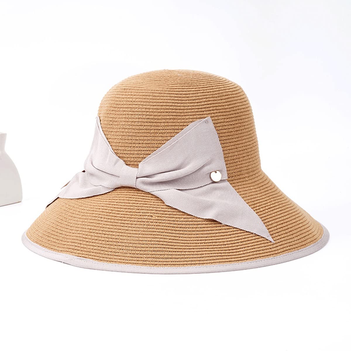 Summer Bow Womens Floppy Summer Sun Playa Sombrero de Paja Brim Brim Brim (Color : C, Size : One Size)