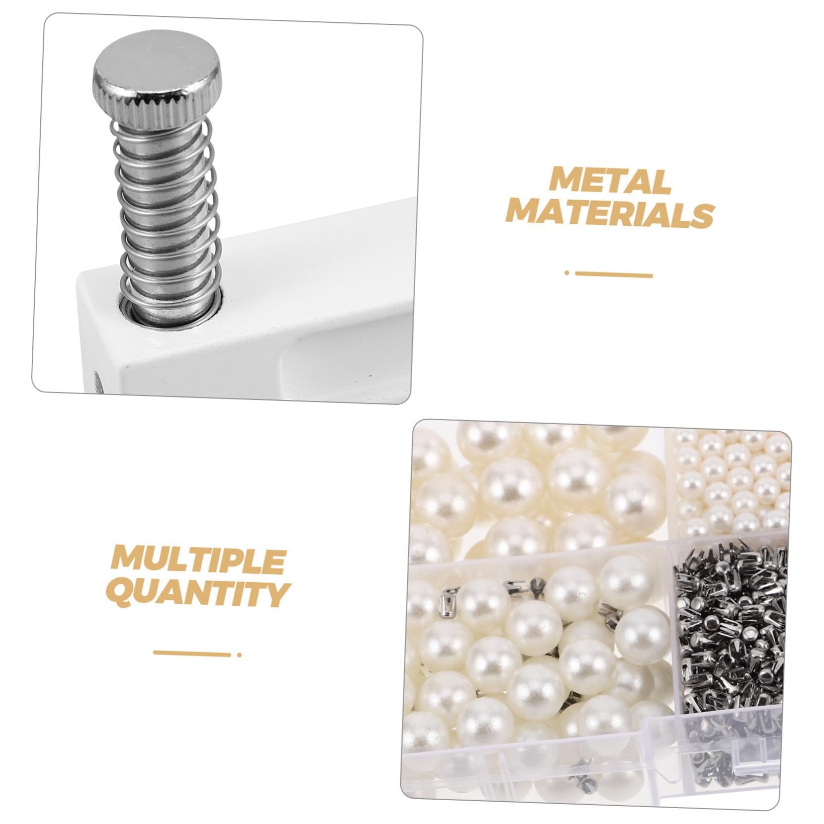 HORIALENCE Herramienta Manual para Engarzar Perlas, Prensa de Montaje de Cuentas, Metal y Plástico, Portátil y Compacta para Joyería en Casa