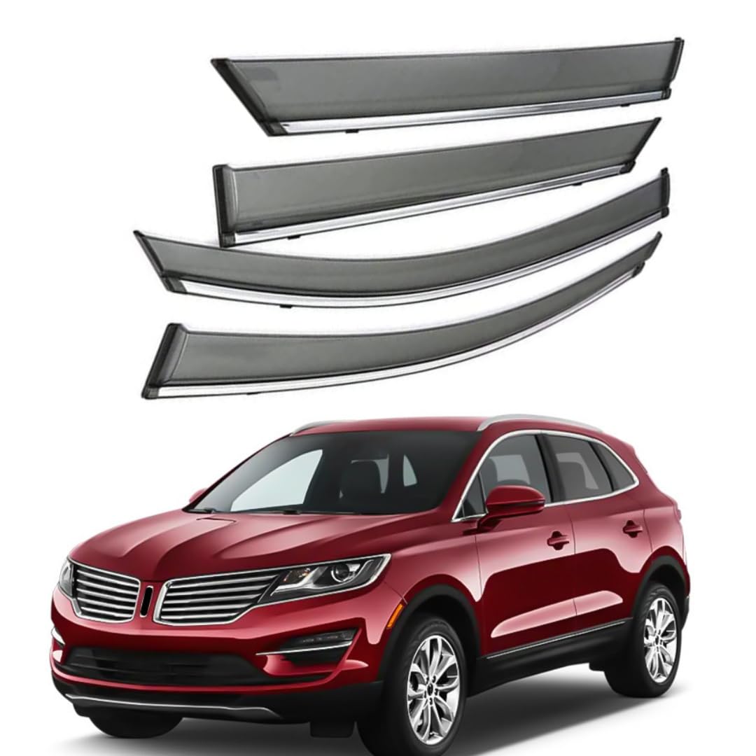 FENGJP Car Window Wind Deflectors for Lincoln MKC MK1-2014-2019, Window Wind Deflector Visor Rain Smoke Guards Automotive Accessories