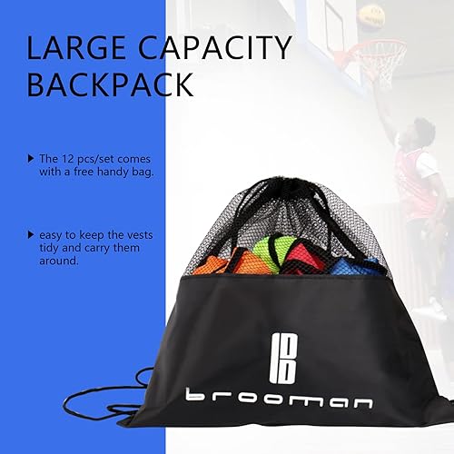 Miniatura 5 de brooman Scrimmage - Chaleco de entrenamiento para niños, jóvenes y adultos, camiseta de práctica de fútbol atlético (12 y 24 unidades)