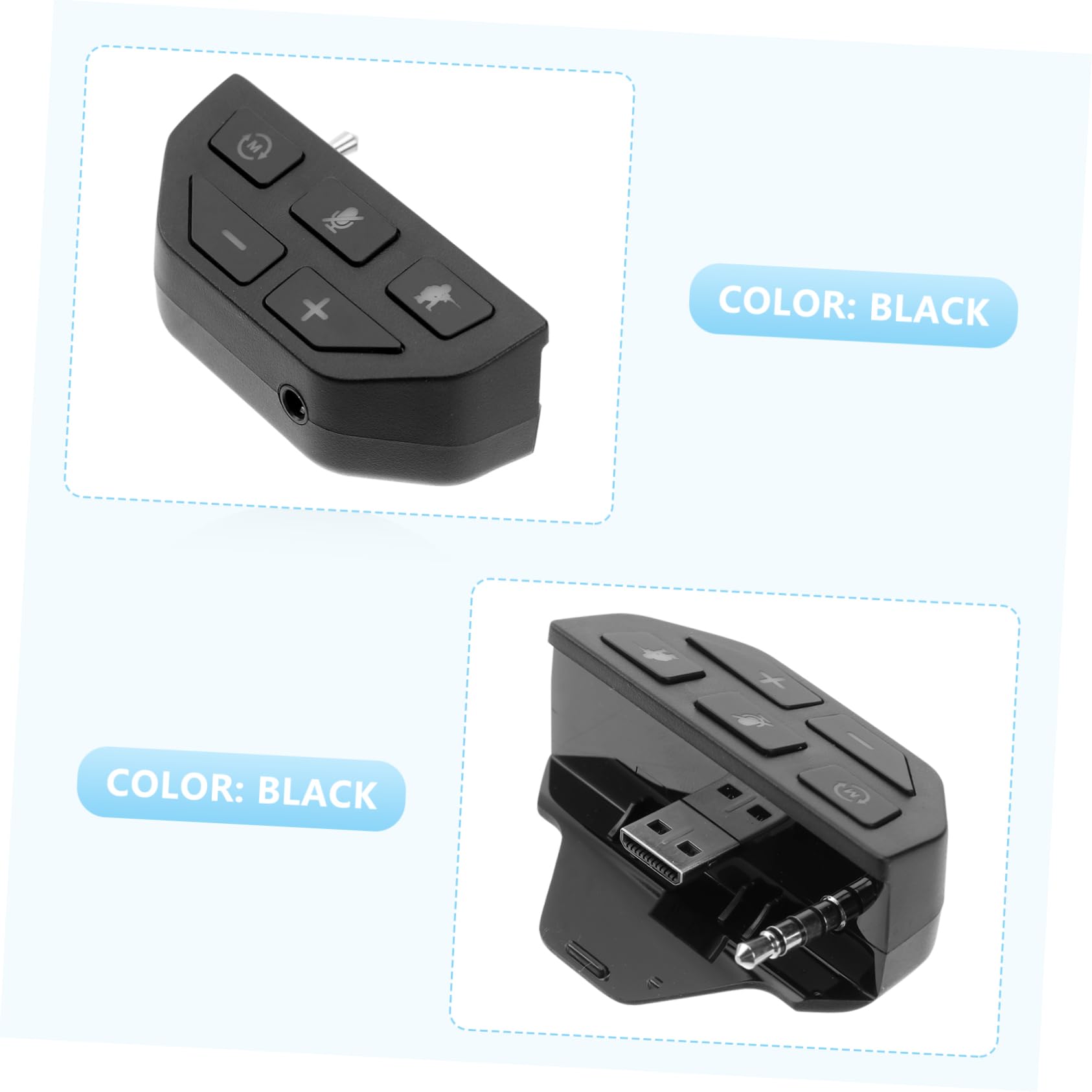 HEMOTON 2pezzi Adattatore Audio Per Cuffie Stereo Compatibile Controller e Resistente Facile Trasportare Per e