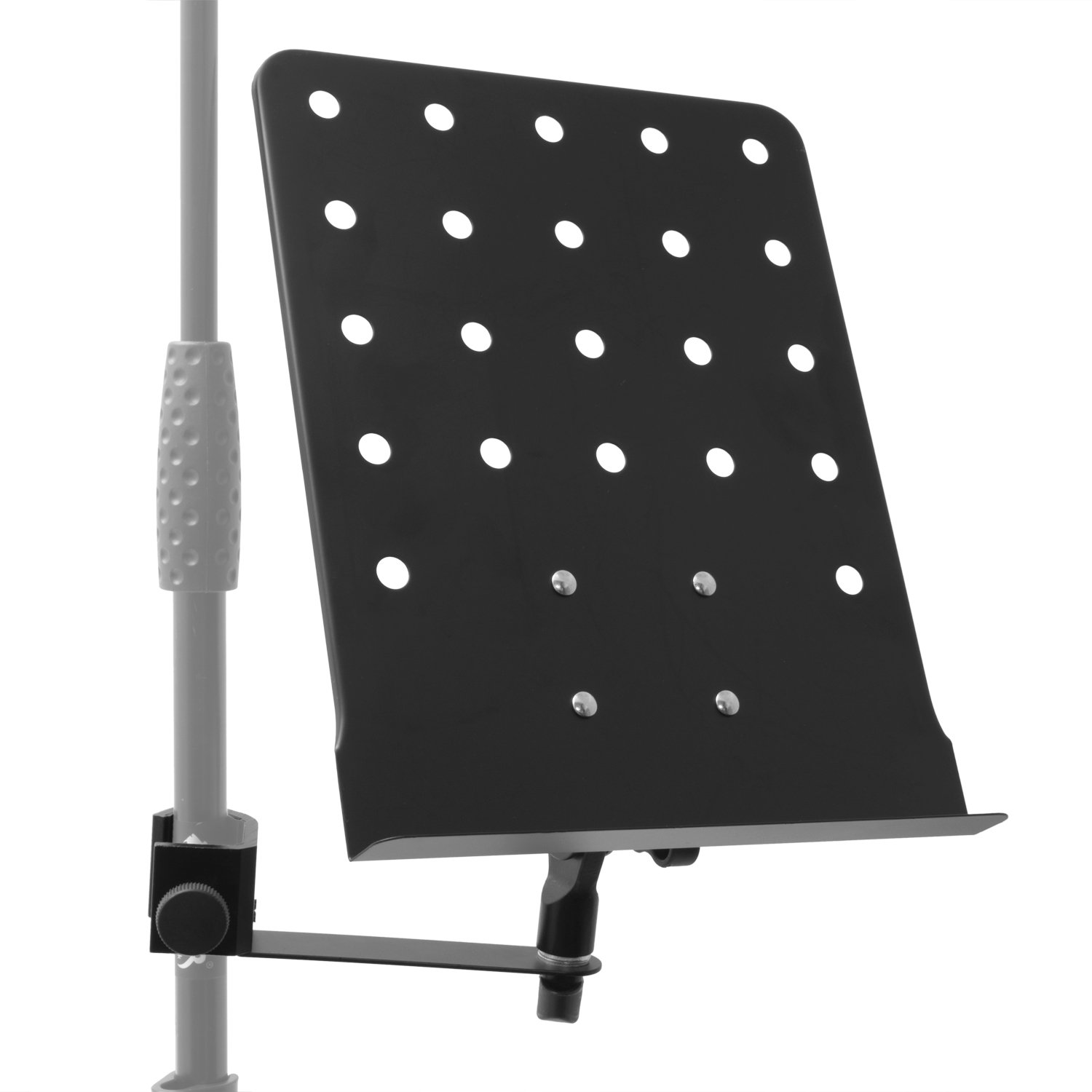 TIGER MSA30-BK Microphone/Music Stand Attachment for Lyrics, Sheet Music, Scores - Clamp Arm with Desk - Black
