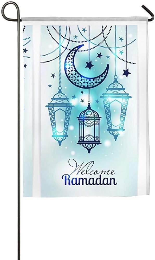 Garden Flag - Custom Ramadan Kareem Bling Moon Yard Flag 12 X 18 Inches
