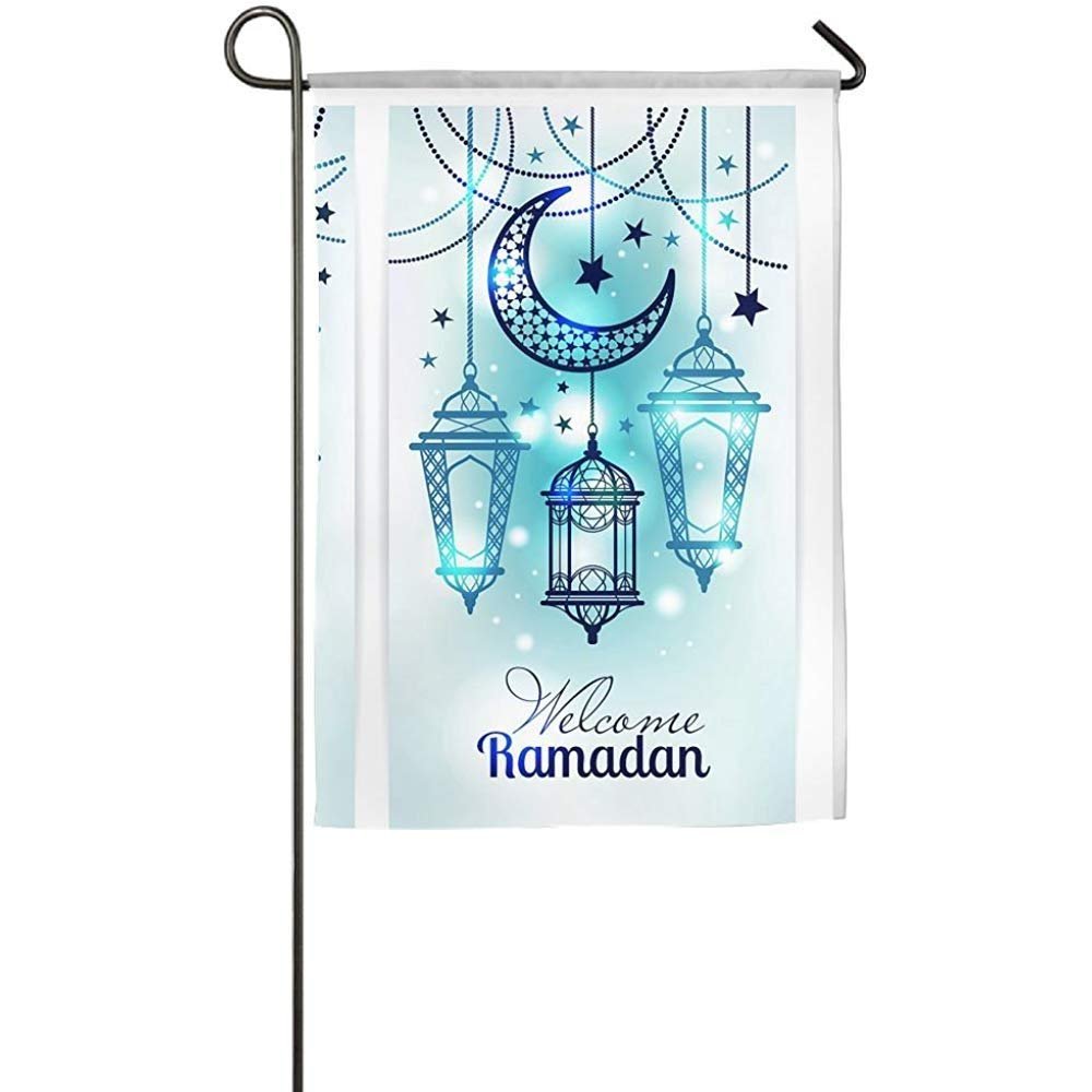 Garden Flag - Custom Ramadan Kareem Bling Moon Yard Flag 12 X 18 Inches