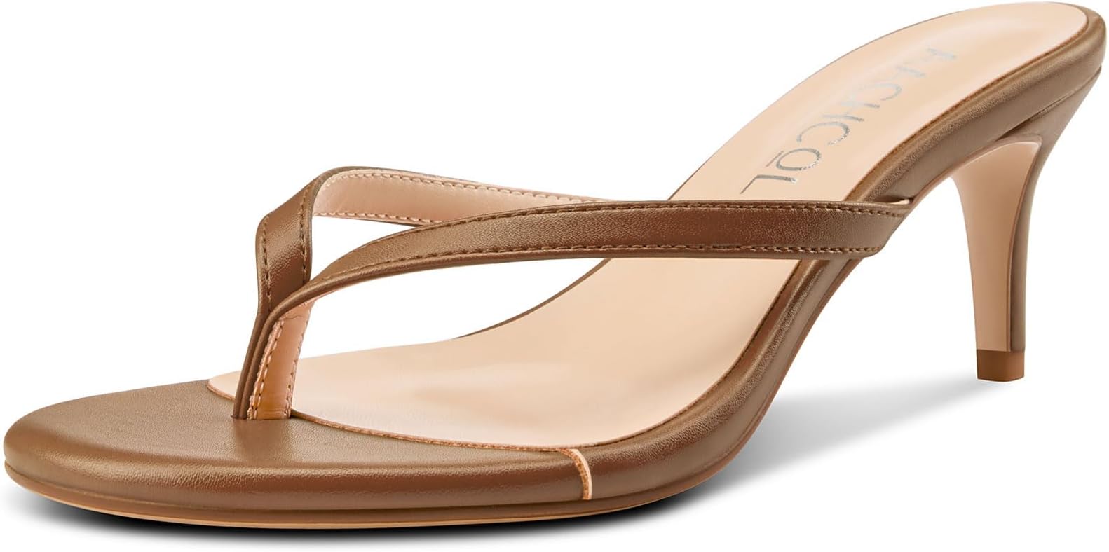 Womens Open Toe Flip Flops Stiletto Backless Slippers Slip-on Kitten Heel Thong Sandals Slides Party Dress Mules 2.6 Inches Heels