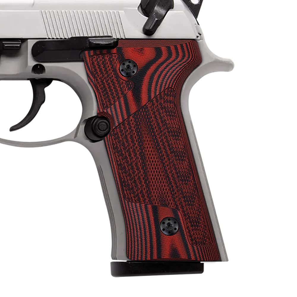 G10 Grips for Beretta Vertec, M9A3, 92X Centurion, Custom Black Screws Included, Diamond Cut