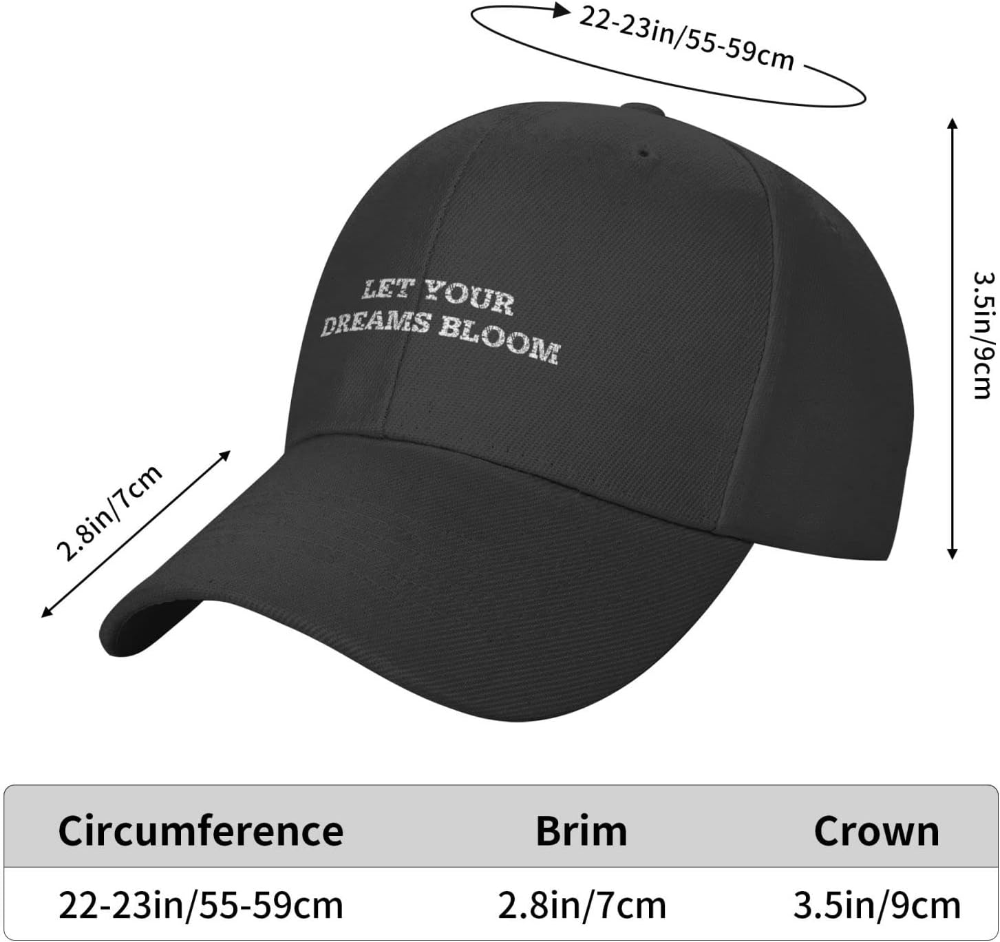 Funny Baseball Caps for Men Let Your Dreams Bloom Casquette Birthday Gifts for Men image 2