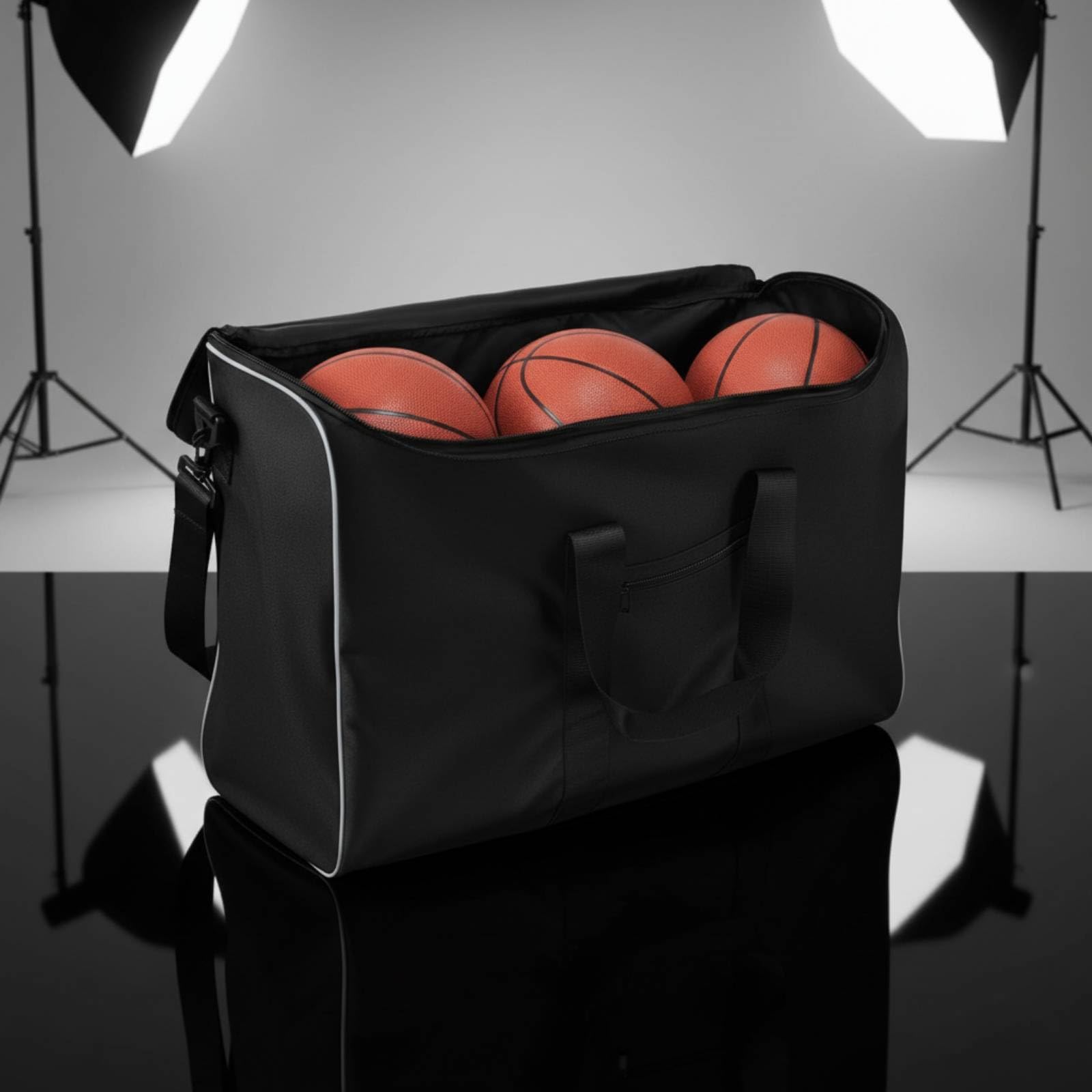 Milageto Borsa Porta Palloni da Basket Grande Capacità Borsa Tracolla Basket Tasche Laterali in Rete Attrezzatura Sportiva per Allenamento, Sport