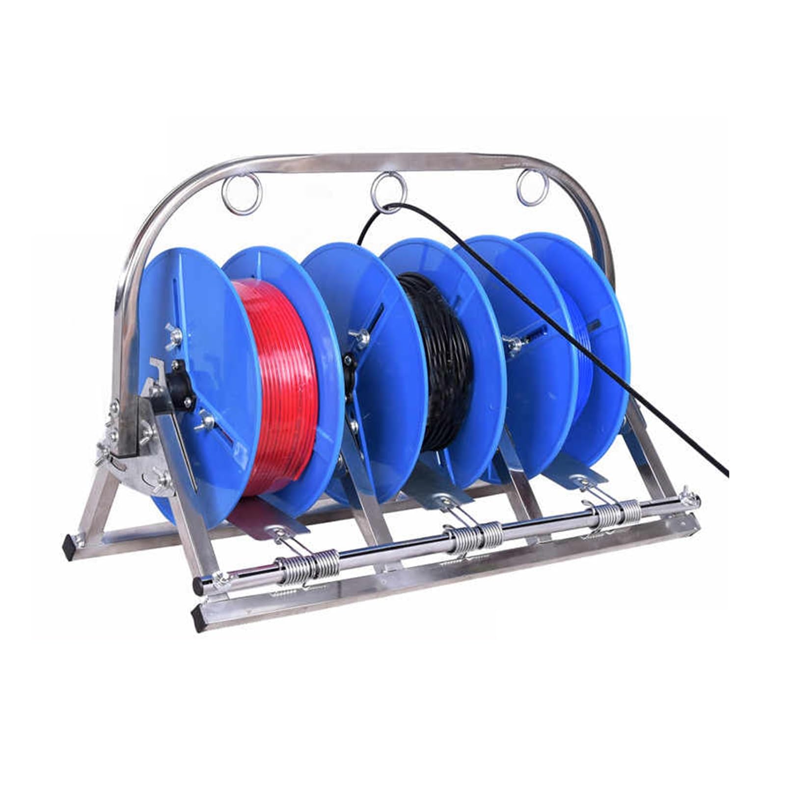 ZFUCMAYL Wire Spool Rack,3/4 Reels Cable Reel Holder,Foldable Dispenser,Nylon Reel for Electrical Industrial Retail Use(3 Reel)