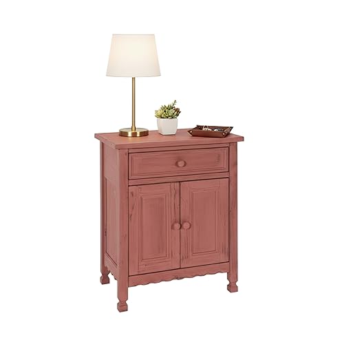 Alaterre Furniture Country Cottage Accent Cabinet with Drawer, Adjustable Shelf