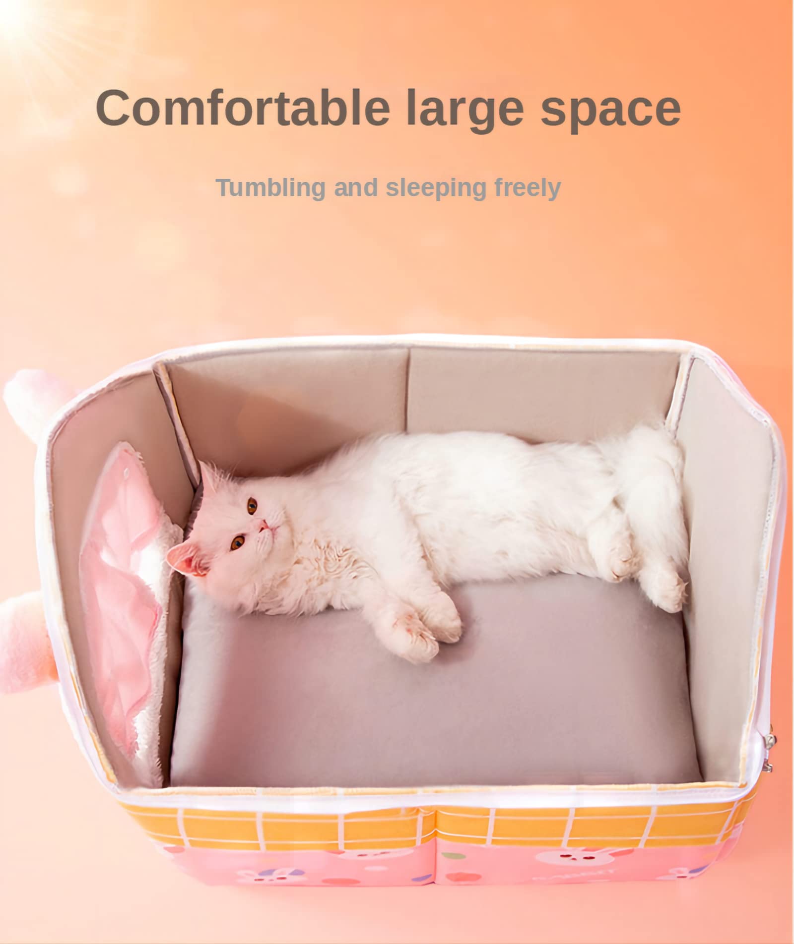 SEOUGEE Cuccia per gatti, calda e accogliente cuccia per cani da interni con cuscino rimovibile, confortevole igloo in peluche, lavabile, pieghevole, con fondo antiscivolo