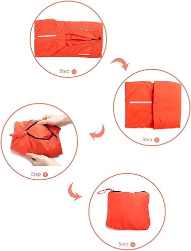 Miniatura 6 de J.CARP - Chaqueta cortavientos para mujer plegable, muy ligera y visible, para actividades al aire libre, ciclismo, correr, chaqueta tejida