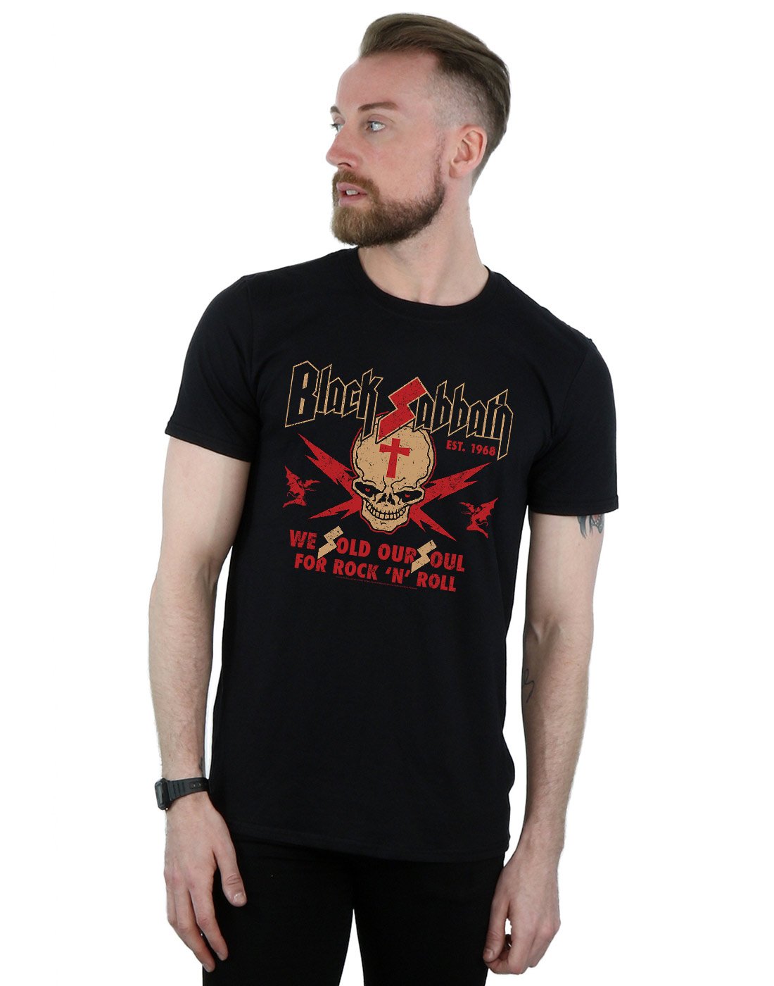 Absolute Cult Men's Black Sabbath Skull Crest T-Shirt XXX-Large