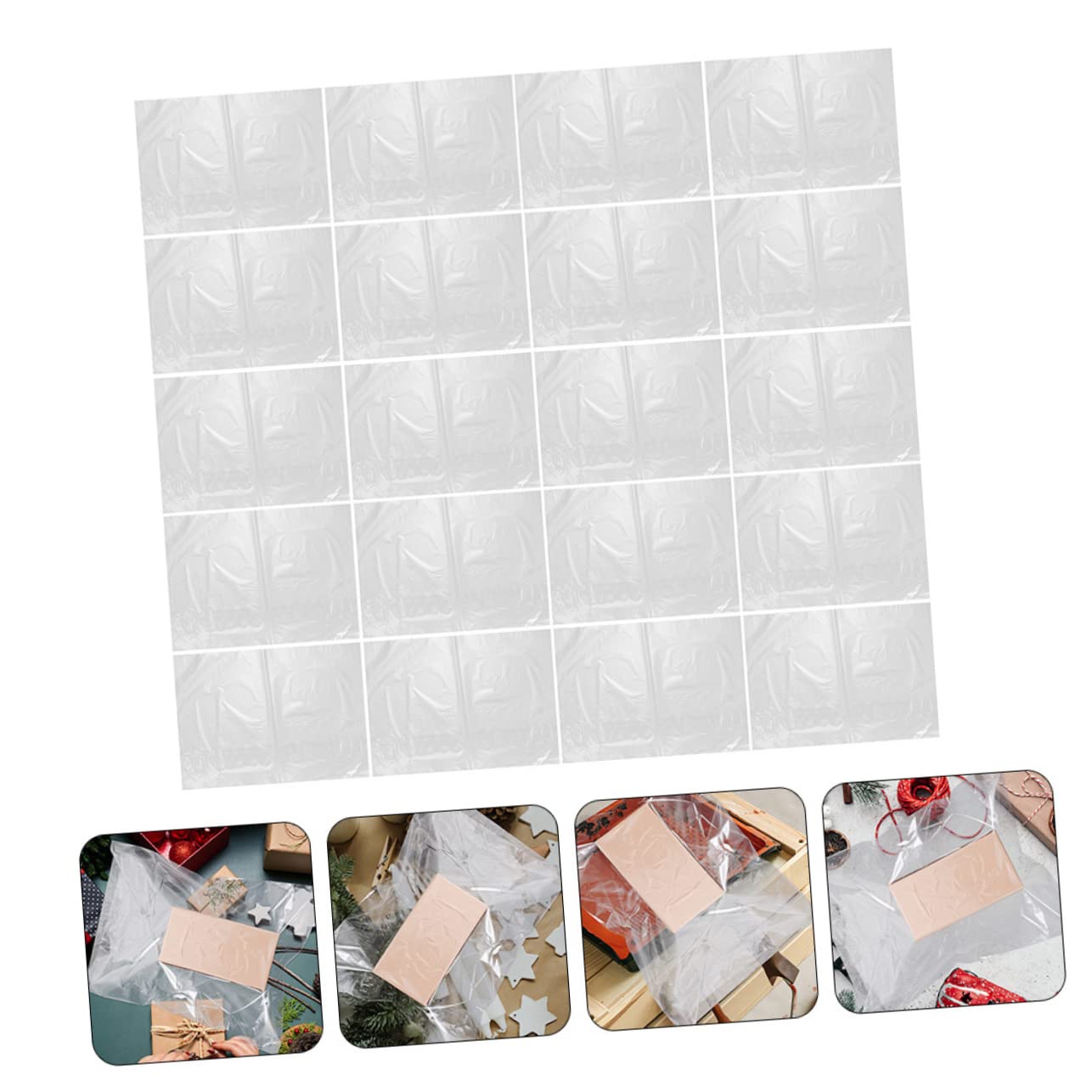 HOMOCONO Homemade Soap Bags Heat Shrink Pouches Sealing Lock 200pcs PVC Shrink Wrap