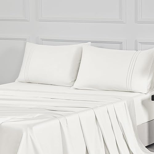 Miniatura 7 de JELLYMONI Juego de sábanas de 400 hilos, 100% algodón, 3 piezas, sábanas refrescantes extra suaves, juego de ropa de cama de 16 pulgadas de