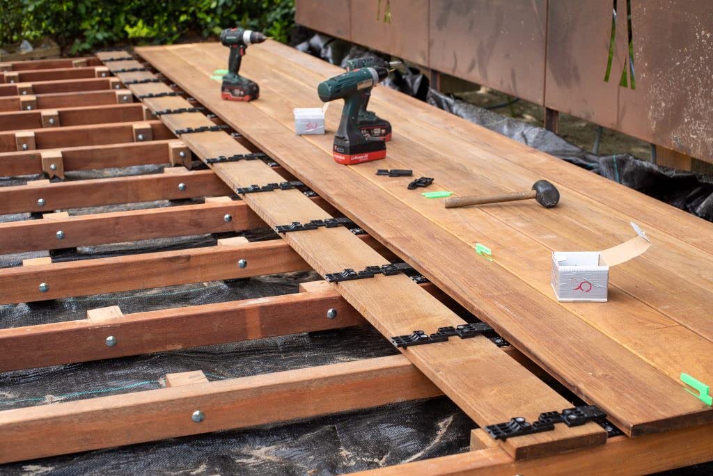 Clip de fixation invisible pour les lames de terrasse de 90-190mm de large - Boîte 100 pièces - Wovar et Hapax Fixing Pro