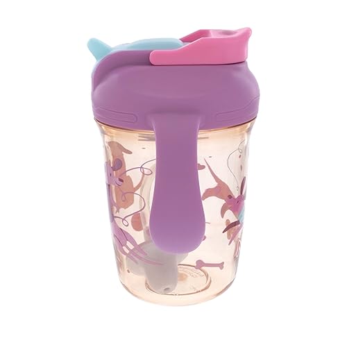 Miniatura 4 de Nuby Taza multifunción 2 en 1 para niños pequeños con popote con peso de 360° y boquilla dura, 8 onzas, asas de fácil agarre y parte superior