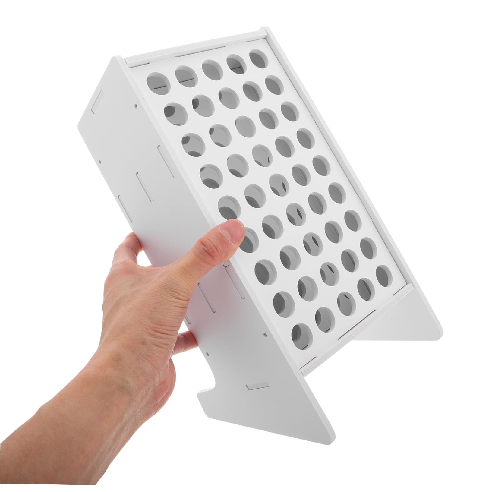 Homoyoyo Porta Penne per Scrivania in Plastico Bianco Design Inclinato e 45 Fori, Organizer per Pennarelli Facile da Usare, per Festa Scuola Decor e Asilo
