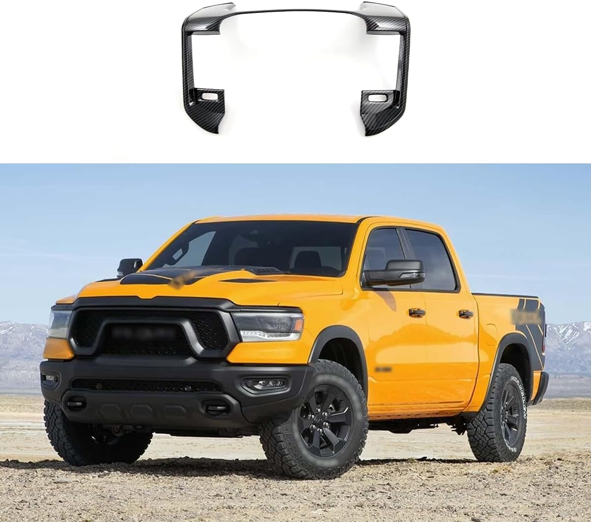 Car Accessories Fit for Dodge RAM 1500 2024 2023 2022 2021 2020 2019 Center Console Navigation Side Panel Cover Trims Middle Air Vent Outlet Panel Molding Trims (Carbon Fiber Style) 1PC ABS