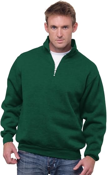 green quarter zip pullover