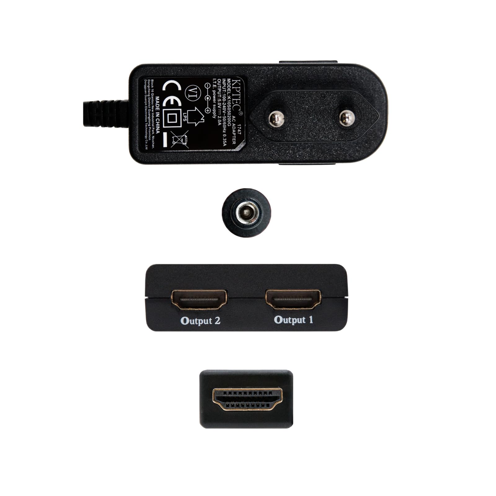 NANOCABLE 10.25.3502 - Splitter 1x1 ad Alta Velocità HDMI V1.3 con Treccia, con Cavo di Alimentazione e 50 cm