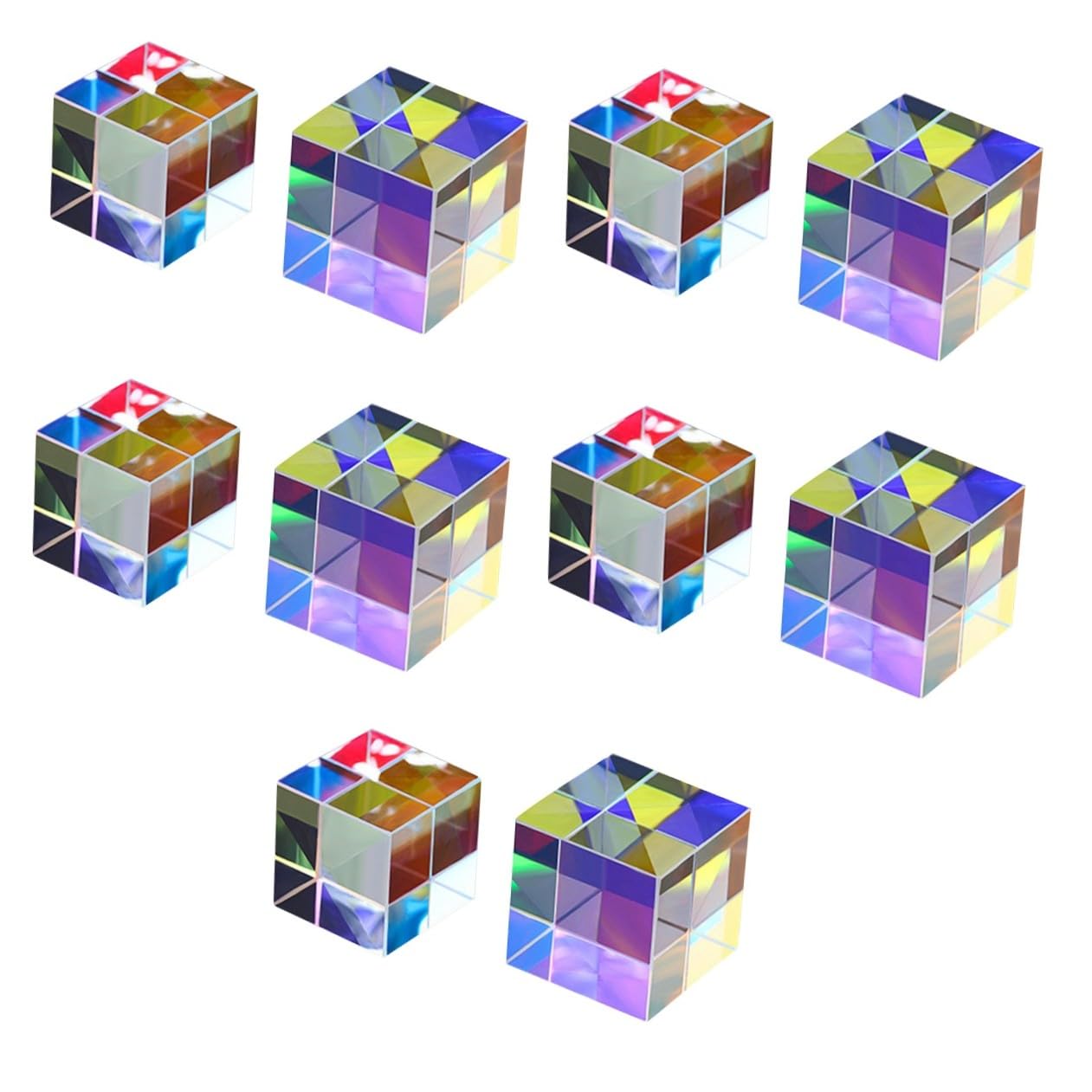 Toyvian 10piezas Prismas Ópticos De Cubo Diseño Para Enseñanza Física y Experimentos Educativos Separación De y Reflexiones Precisas Accesorios Creativos Para Fotografía y